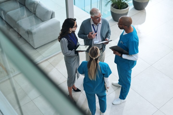 People, tech and nurse for professional opinion
