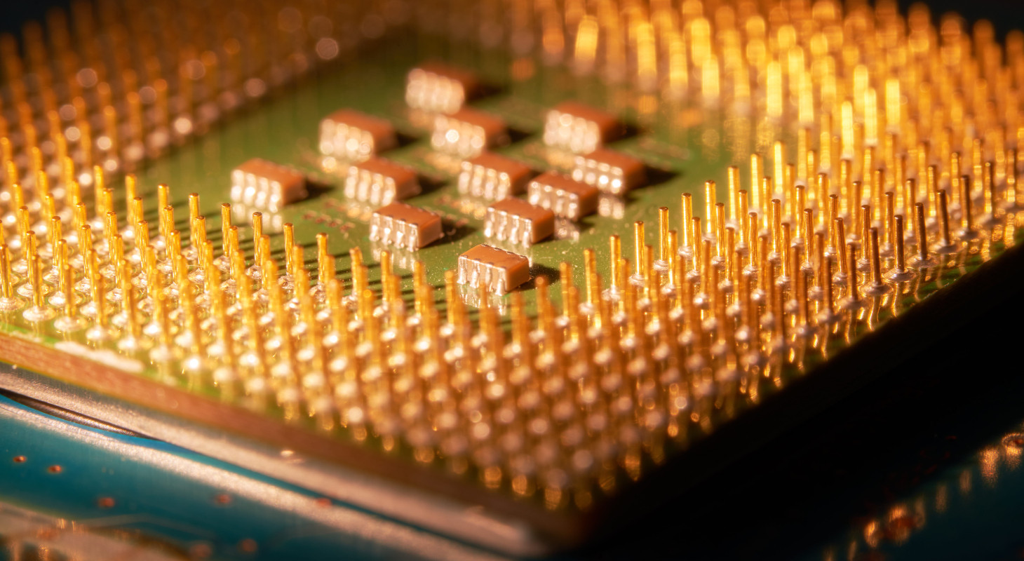computer processor chip CPU and electronic components