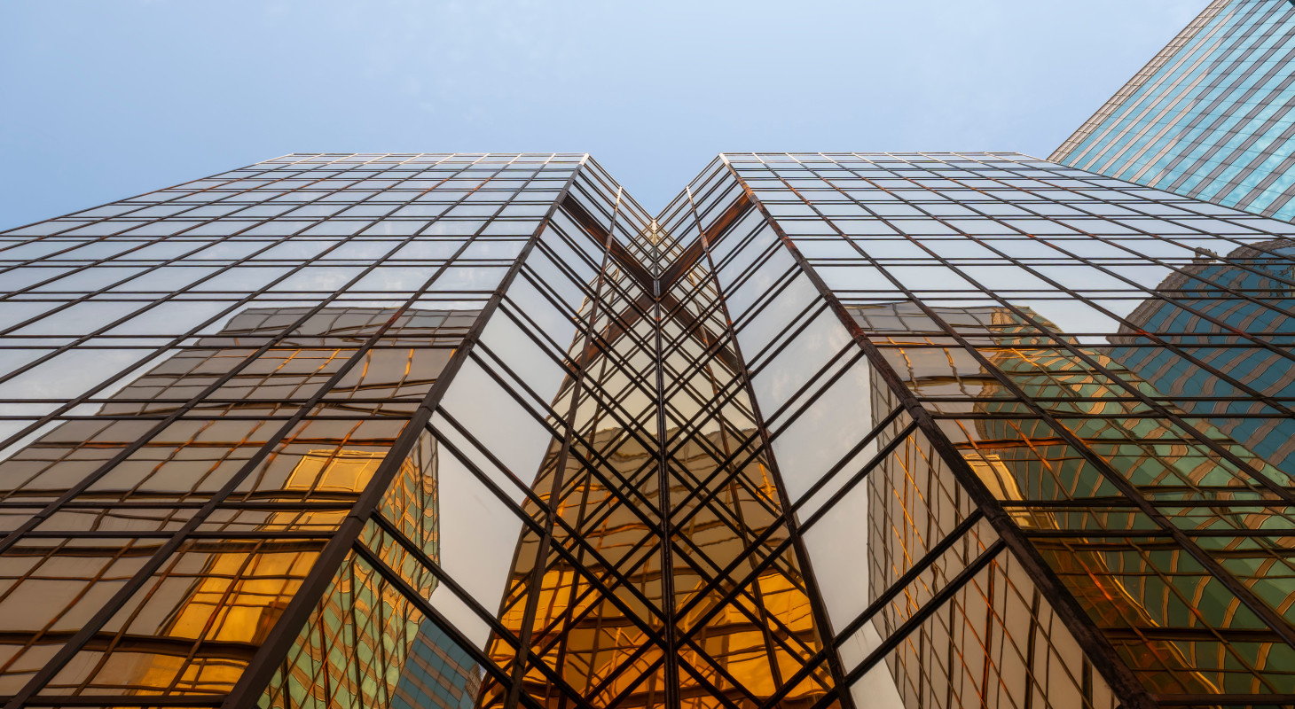 glass modern business building hong kong