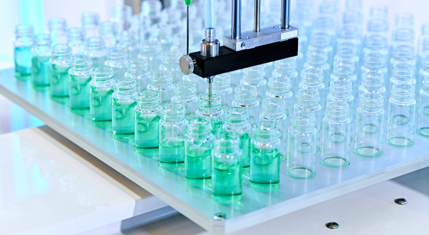 large group test tube samples at lab