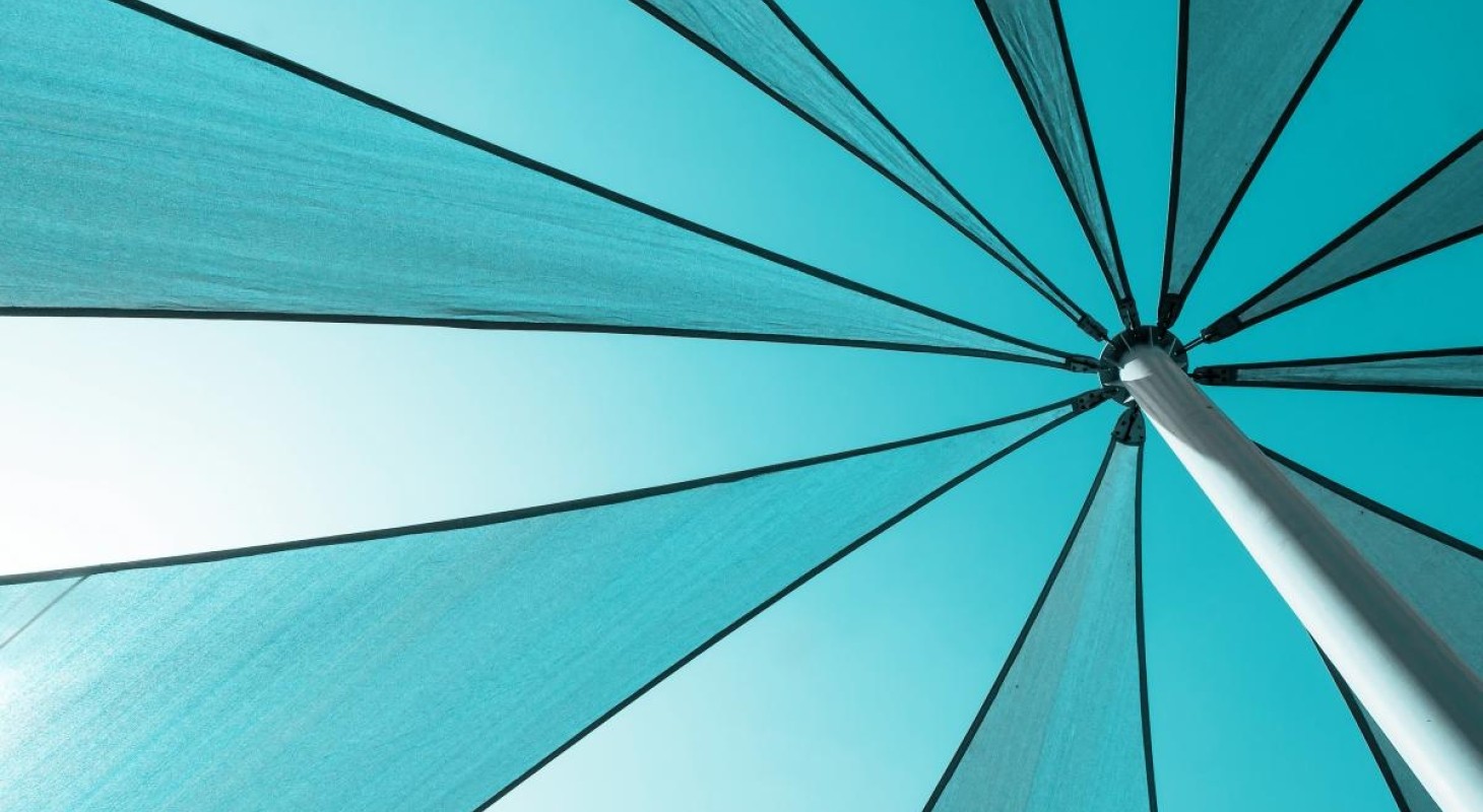 underside-of-light-blue-beach-umbrella