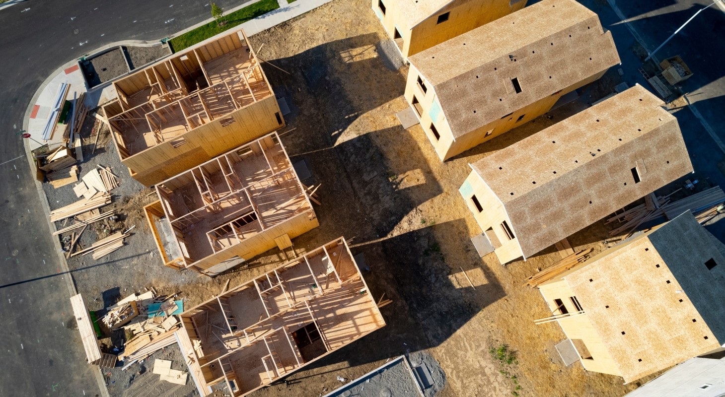 new housing construction aerial