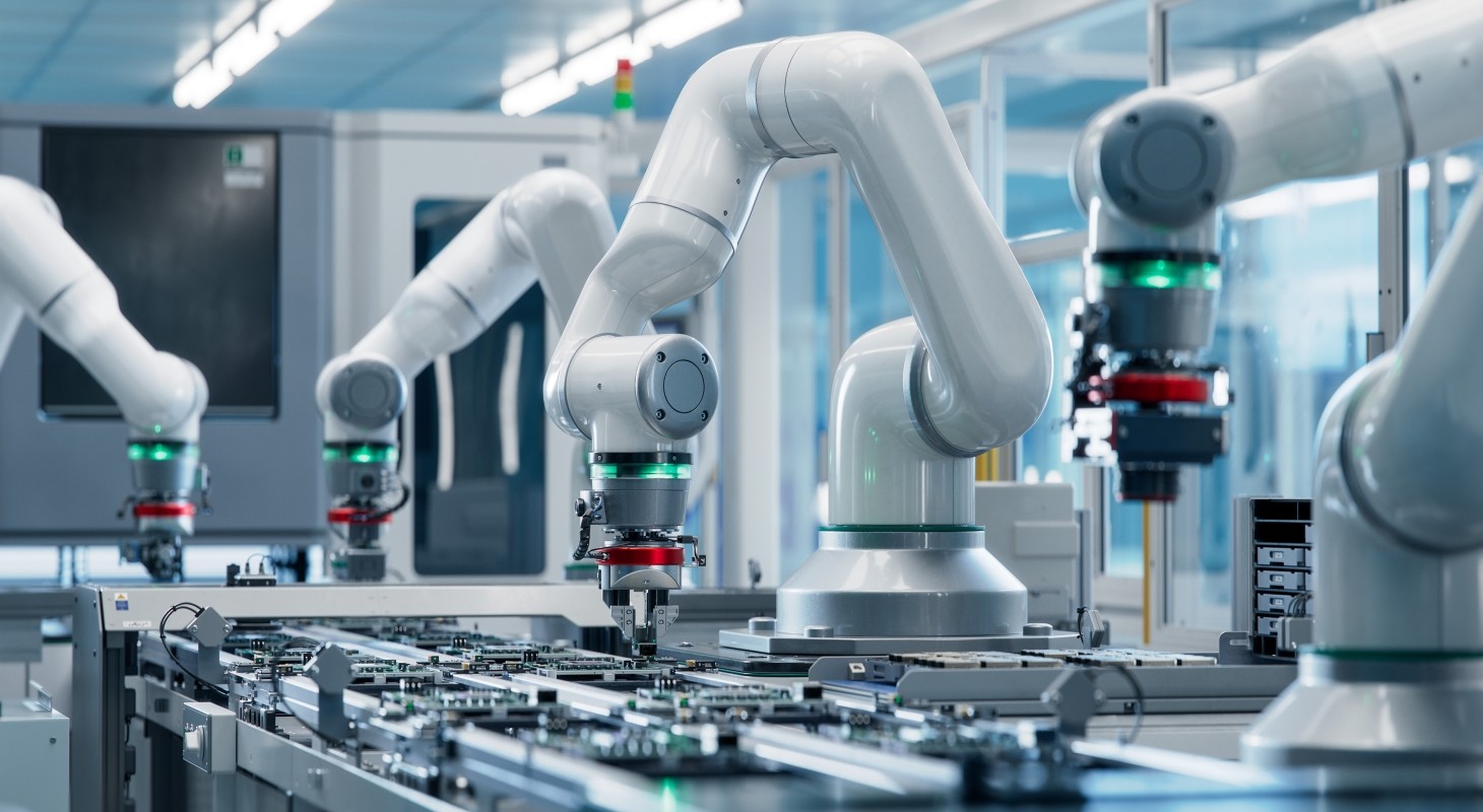 fully automated modern PCB assembly line
