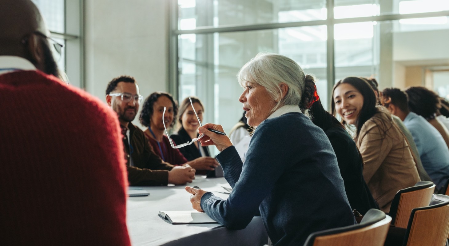 diverse group of business professionals in a meeting