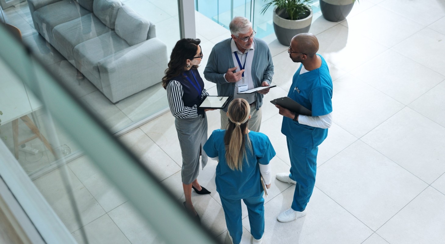 People, tech and nurse for professional opinion