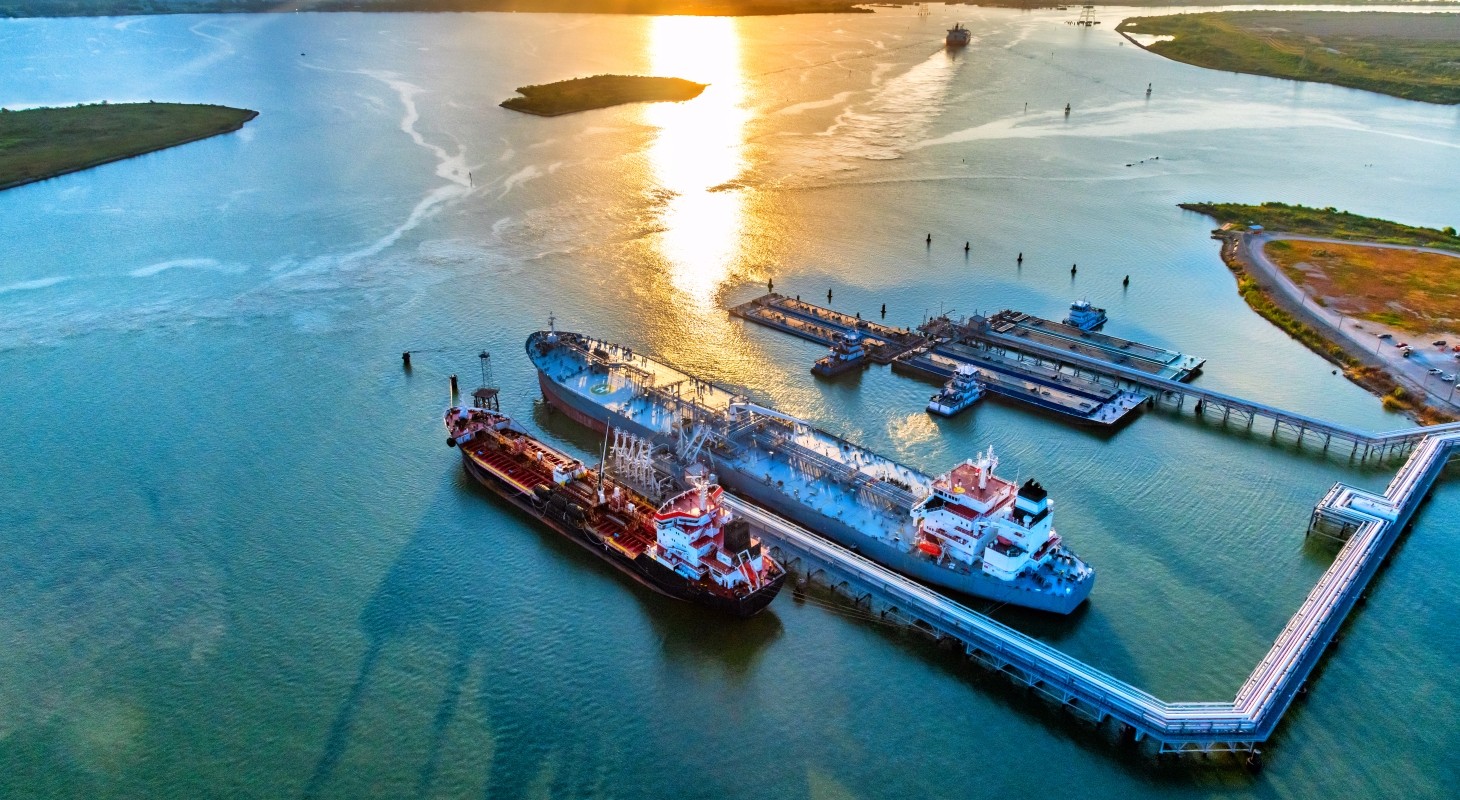 oil tanker ships at port of Houston
