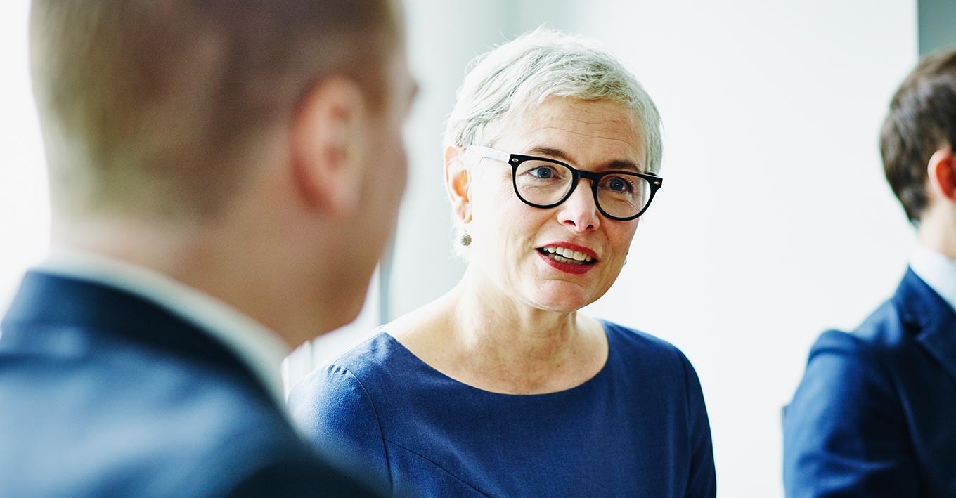 executive woman talking on a meeting