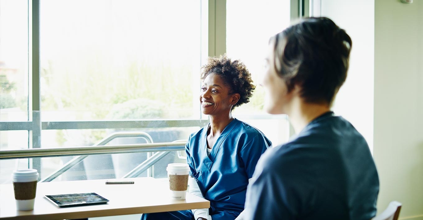 female nurse talking in the meeting