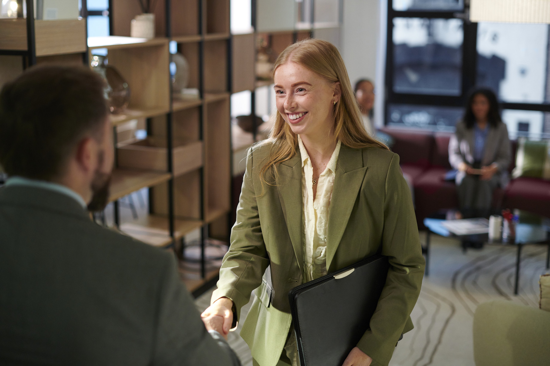 job candidate arriving for interview