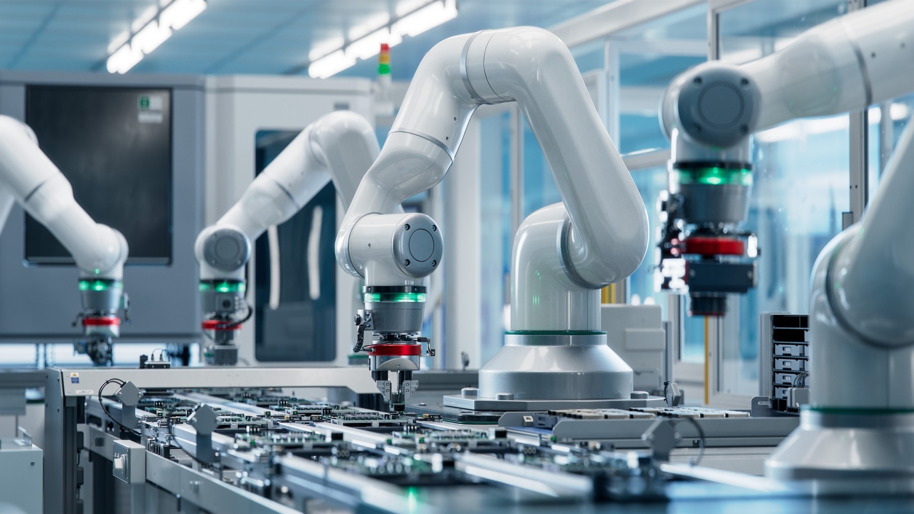 fully automated modern PCB assembly line