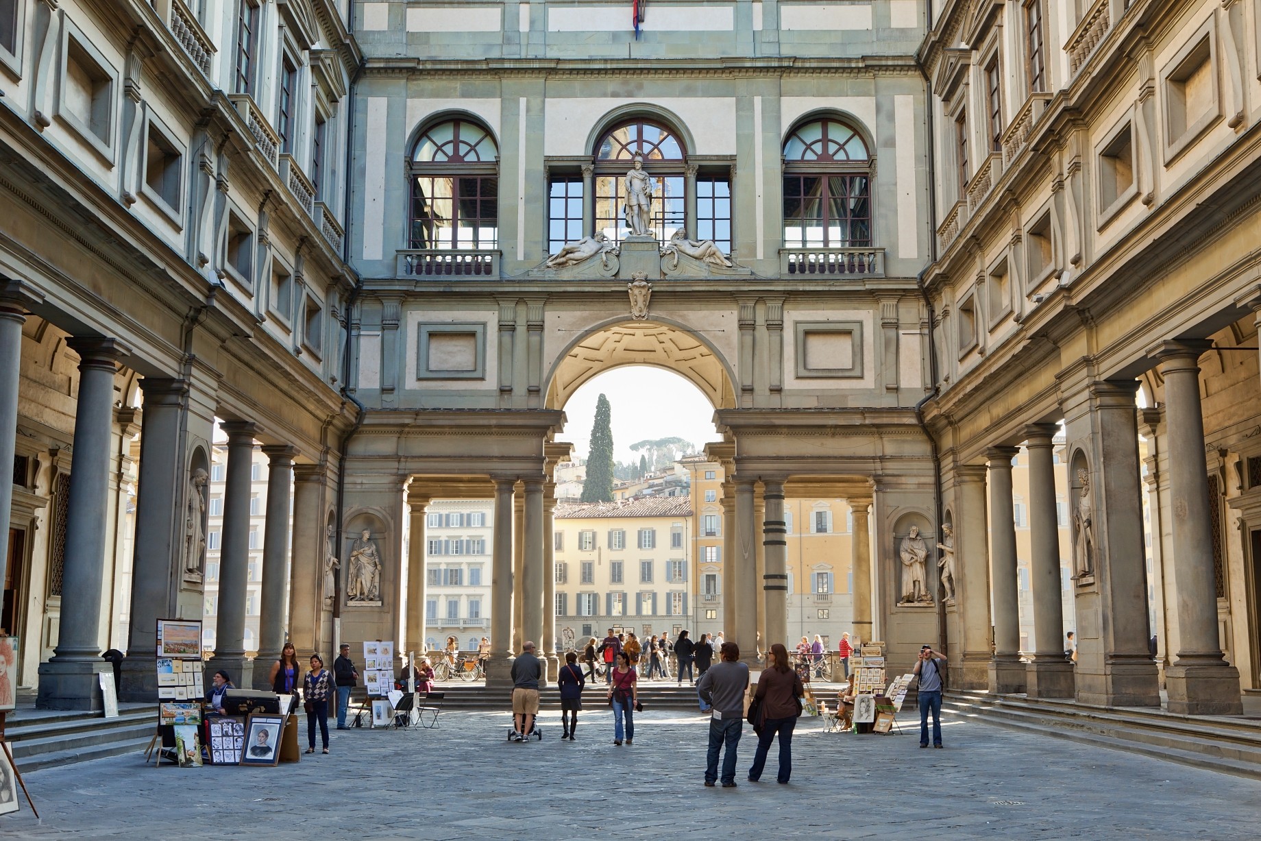 italy florence vasari corridor of galleria degli uffizi