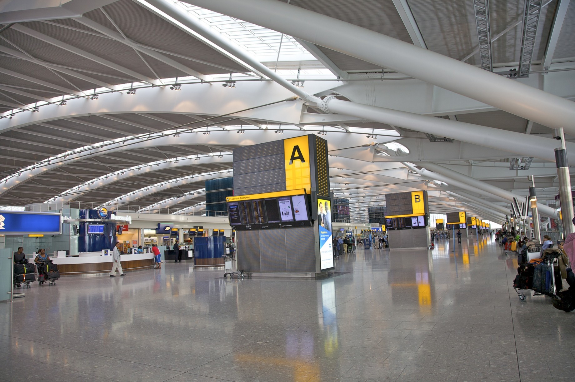 check-in gates at airport