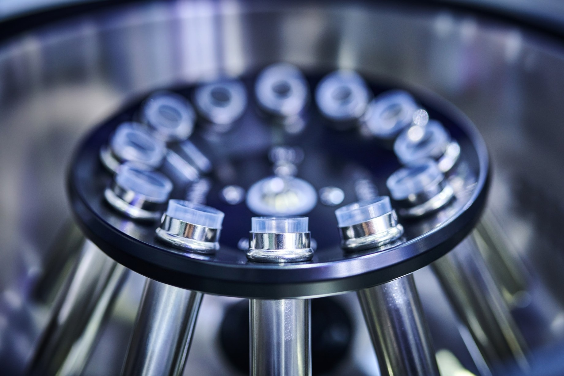 close up of test tube in centrifuge machine