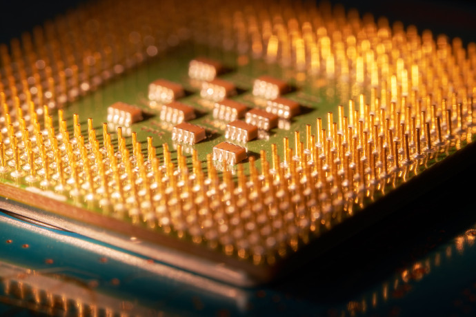 computer processor chip CPU and electronic components