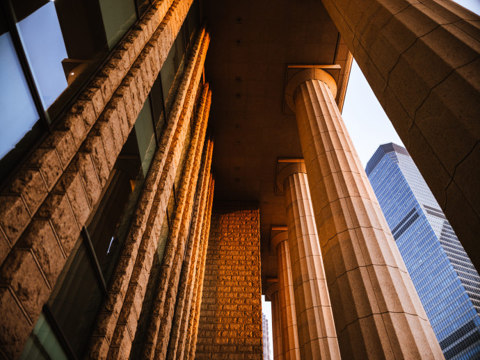 low angle view of classical arch