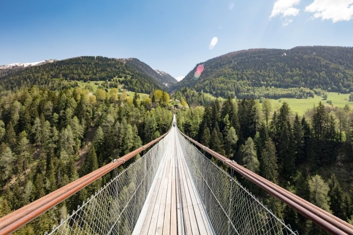 suspension bridge over young rhone river