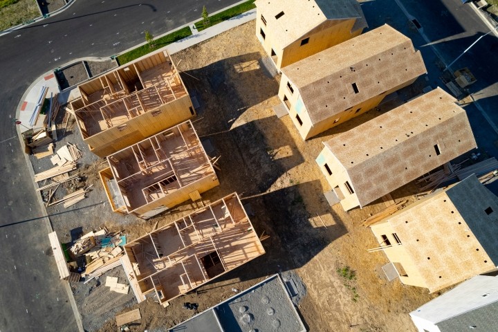 new housing construction aerial