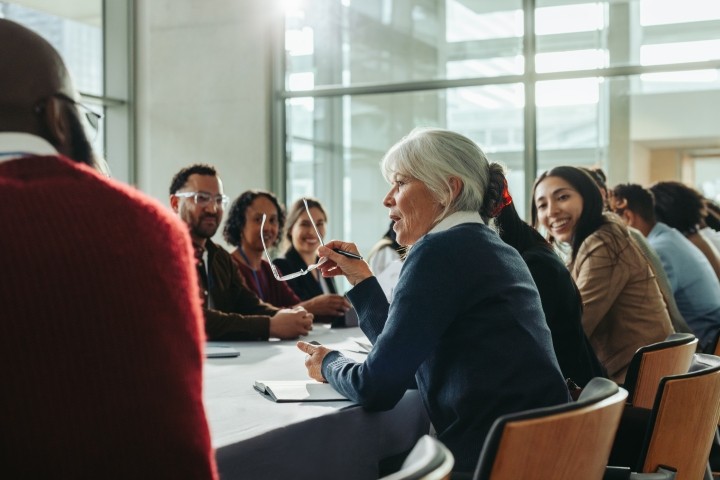diverse group of business professionals in a meeting