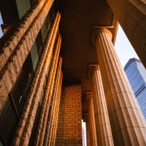 low angle view of classical arch