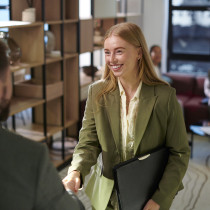 job candidate arriving for interview