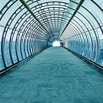 long-blue-glass-tunnel