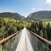 suspension bridge over young rhone river