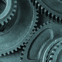 closeup view of industrial gears