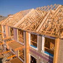 house construction with wood roof