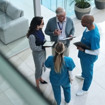 People, tech and nurse for professional opinion