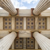 low angle view of greek columns