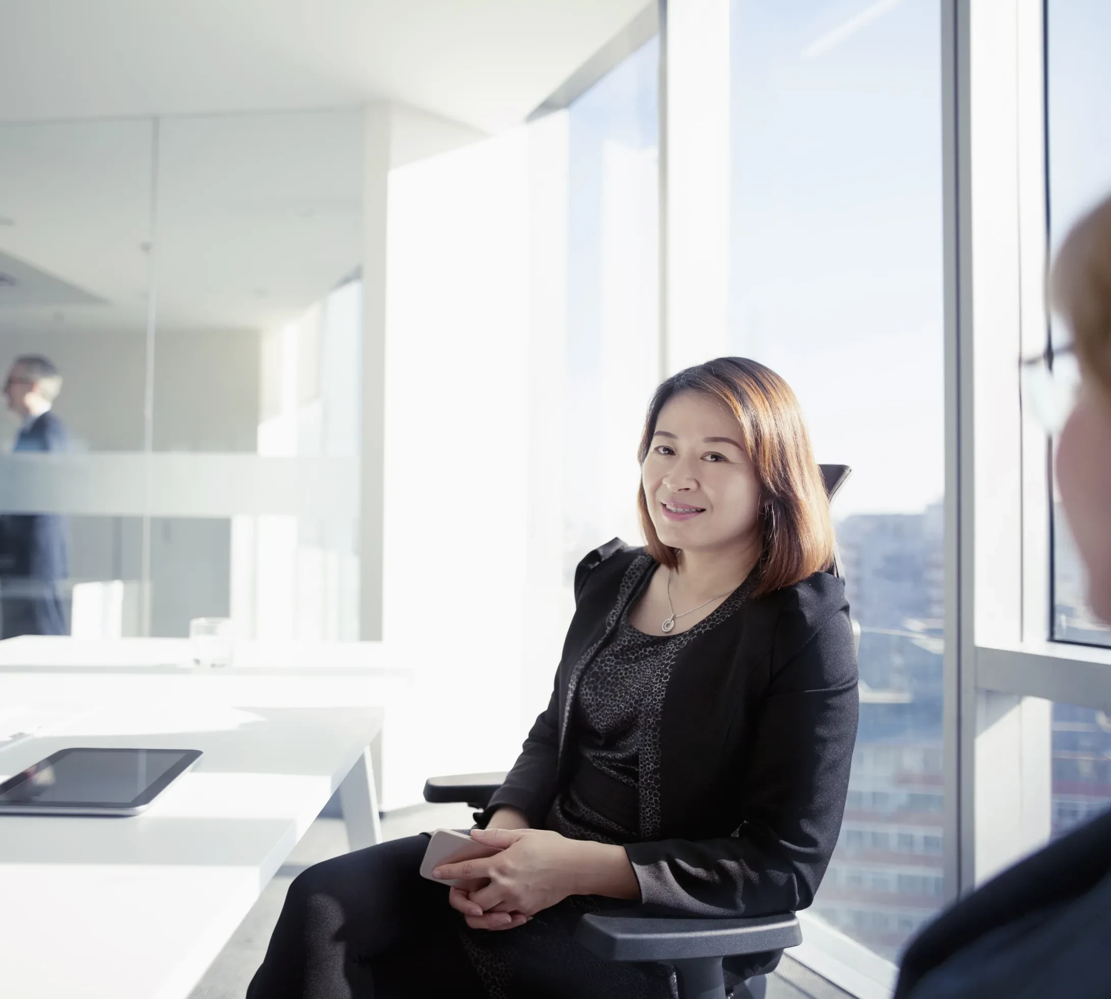 portrait of businesswoman in meeting room